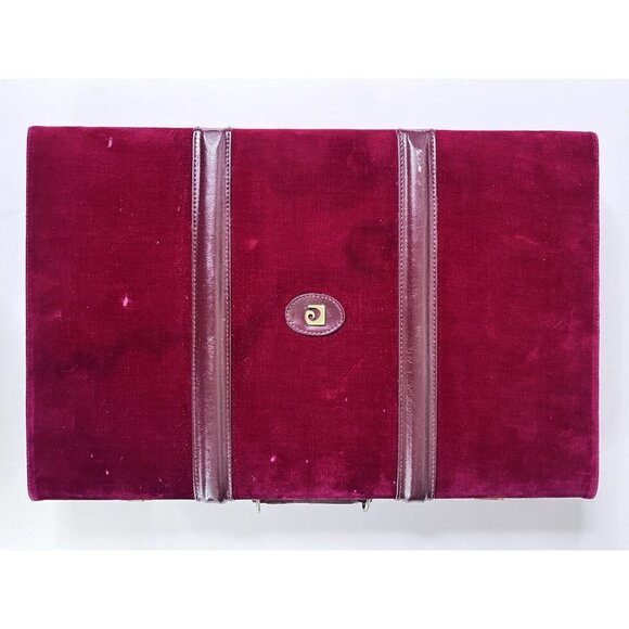Vintage Pierre Cardin Backgammon Set Velour Attaché Case 1970s w/ Cups Manual - Picture 10 of 13